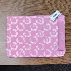 PINK Victoria's Secret Leaf Pattern Cosmetic Bag. Bubblegum Pink Color. NWT